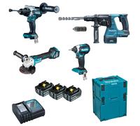Makita Combo DTD153+DHP486+DGA513 BL 18V LXT 5Ah 3 Bat. MakPac