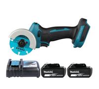 Makita Dmc300Z 18V Lxt Cordless Brushless 76mm Cut-Off Saw With 2 X 5Ah Batteries & Charger