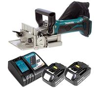 Makita DPJ180Z 18V LXT Cordless Biscuit Jointer with 2 x 5Ah Batteries & DC18RC Charger