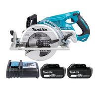 Makita Drs780Z 18V/36V Lxt 185mm Cordless Brushless Robust Wood Cutting Circular Saw With 2 X 5Ah Batteries & Charger