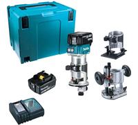 Makita DRT50 18v LXT Cordless Brushless Router Trimmer 2 x 5ah Li-ion Charger Case & Accessories