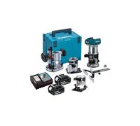 Makita DRT50RMJX3 18v Cordless Brushless Laminate Router Trimmer + Plunge Base +
