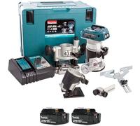Makita DRT50 18v LXT Cordless Brushless Router Trimmer 2 x 5ah Li-ion Charger Case & Accessories
