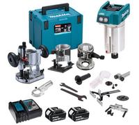 Makita DRT50 18v LXT Cordless Brushless Router Trimmer 2 x 5ah Li-ion Charger Case & Accessories