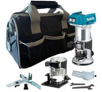 Makita Drt50Z 18V Cordless Brushless Laminate Router Trimmer + Bevel Base + Bag