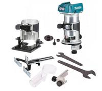 Makita Drt50Z 18V Cordless Brushless Laminate Router Trimmer + Bevel Base +Guide