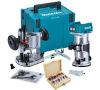 Makita Drt50Z 18V Cordless Brushless Laminate Router Trimmer + Plunge Base + Set