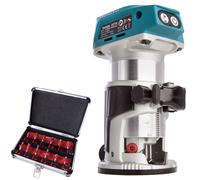 Makita DRT50Z 18V Li-ion Brushless Router Trimmer with 1/4" 12 Piece Cutter Set
