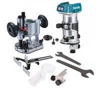 Makita Drt50Z 18V Lxt Cordless Brushless Router Trimmer + Plunge Base + Guide