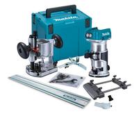 Makita Drt50Z 18V Lxt Cordless Brushless Router Trimmer + Plunge Base + Rail