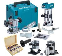 Makita Drt50Zjx3 18V Cordless Brushless Router Trimmer + Plunge Base + 12Pc Set
