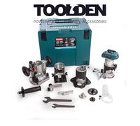 Makita DRT50ZJX3 18V LXT Brushless Router Trimmer Body with Extra Bases in Case