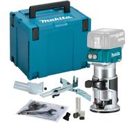 Makita DRT50ZJX4 18V Cordless Brushless Laminate Router Trimmer + MAKPAC +Guide