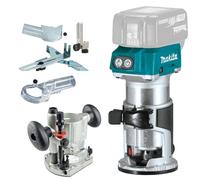 Makita DRT50ZX4 18V Brushless Router Trimmer With Plunge Router Base, Nozzle Set