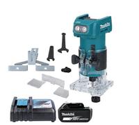 Makita Drt52Z 18V Lxt Cordless Brushless 1/4" 6mm Collet Capacity 580W Router Trimmer With 1 X 5Ah Battery & Charger