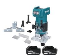 Makita Drt52Z 18V Lxt Cordless Brushless 1/4" 6mm Collet Capacity 580W Router Trimmer With 2 X 3Ah Batteries