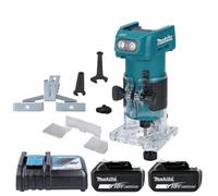 Makita Drt52Z 18V Lxt Cordless Brushless 1/4" 6mm Collet Capacity 580W Router Trimmer With 2 X 5.0Ah Batteries & Charger