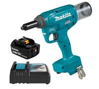 Makita Drv150Z 18V Brushless Cordless Rivet Gun Riveting 10Kn 25mm - 1X5Ah Kit
