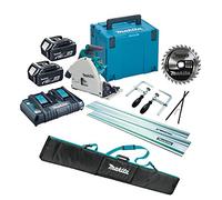Makita DSP600PT2 36v Twin 18v Brushless Plunge Cut Circular Saw 2X Guide Rails