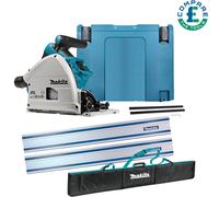 Makita DSP600ZJ 36V Brushless 165mm Plunge Saw + 2 x 1.5M Guide Rail, Bag & Case