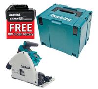 Makita Dsp600Zj 36V Twin 18V Brushless Plunge Cut Circular Saw 165mm Bare Unit + Free 3.0Ah 18V Lxt Battery