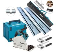 Makita DSP600ZJ 36v Twin 18v Brushless Plunge Cut Saw 2x1.5m Guide Rails + Clamp