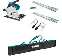 Makita DSP600ZJ Twin 18v Cordless Plunge Saw Body Only 2 1.5 Rails Clamps + Bag