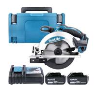 Makita Dss610Z 18V Lxt 165mm Cordless Compact Wood Cutting Circular Saw With 2 X 5Ah Batteries, Charger & Case