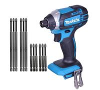Makita DTD152Z 18v Lithium Ion Impact Driver LXT + 12 Piece Long Bit Set