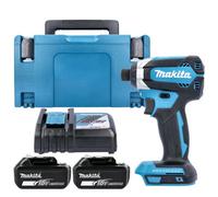 Makita Dtd153 18V Cordless Brushless 1/4" Impact Driver With 2 X 6.0Ah Batteries, Charger & Case