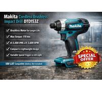 Makita DTD153Z 18V LXT Brushless Impact Driver Bare Unit Body Only Cordless Tool