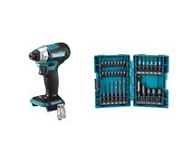 Makita DTD157Z 18V Li-ion LXT Brushless Impact Driver - Batteries and Charger Not Included & B-66896 33 Piece Impact Black Set