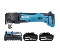 Makita DTM51 18v MultiTool Keyless Blade Change + 2 x 6Ah Batteries & Charger