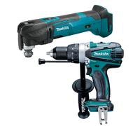 Makita DTM51Z 18v LXT Cordless Multi Tool Body Keyless + DHP458Z Combi Drill