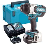 Makita DTW1001Z 18V LXT Brushless Impact Wrench 2 x 5.0Ah Battery Charger & Case