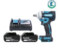 Makita DTW300 18V 1/2" Brushless Impact Wrench With 2 x 6Ah Batteries & Charger