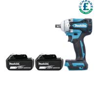 Makita DTW300 18V 1/2" LXT Brushless Impact Wrench With 2 x 5Ah Batteries