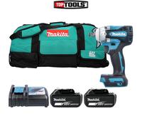 Makita DTW300 18V Brushless Impact Wrench + 2 x 5Ah Batteries, Charger & LXT600