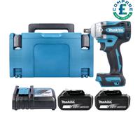 Makita DTW300 18V Brushless Impact Wrench With 2 x 5Ah Batteries, Charger & Case