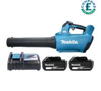 Makita DUB184 18V LXT Brushless Leaf Blower With 2 x 6.0Ah Batteries & Charger
