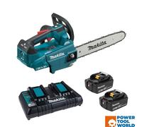 Makita DUC306PT2 Twin 18v LXT 30cm / 12" Brushless Chainsaw Inc 2x 5.0Ah Batts