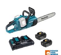 Makita DUC353PT2 Twin 18v LXT 35cm / 14" Brushless Chainsaw Inc 2x 5.0Ah Batts