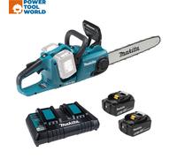 Makita DUC353PT2 Twin 18v LXT 35cm / 14" Brushless Chainsaw Inc 2x 5.0Ah Batts
