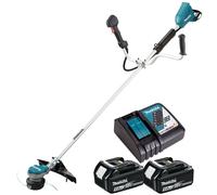 Makita DUR368AZ 36V Brushless Brush Cutter with 2 x 5.0Ah Battery & Charger