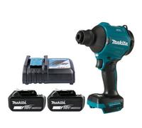 Makita Dust Blower Das180Z 18V Lxt Cordless Brushless 150M/s 2.8N With 2 X 5.0Ah Batteries & Charger