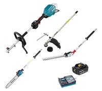 Makita DUX18 18v LXT Cordless Brushless Split Shaft Garden Multi Tool Set 1 x 5ah Li-ion Battery Charger