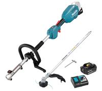 Makita DUX18 18v LXT Cordless Brushless Split Shaft Garden Multi Tool Set 1 x 5ah Li-ion Battery Charger