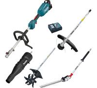 Makita DUX18 18v LXT Cordless Brushless Split Shaft Garden Multi Tool Set 1 x 5ah Li-ion Battery Charger