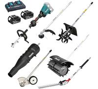 Makita DUX60 Twin 18v LXT Cordless Brushless Split Shaft Garden Multi Tool Set 2 x 5ah Li-ion Battery Charger