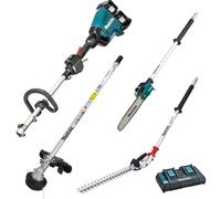 Makita DUX60 Twin 18v LXT Cordless Brushless Split Shaft Garden Multi Tool Set 2 x 6ah Li-ion Battery Charger